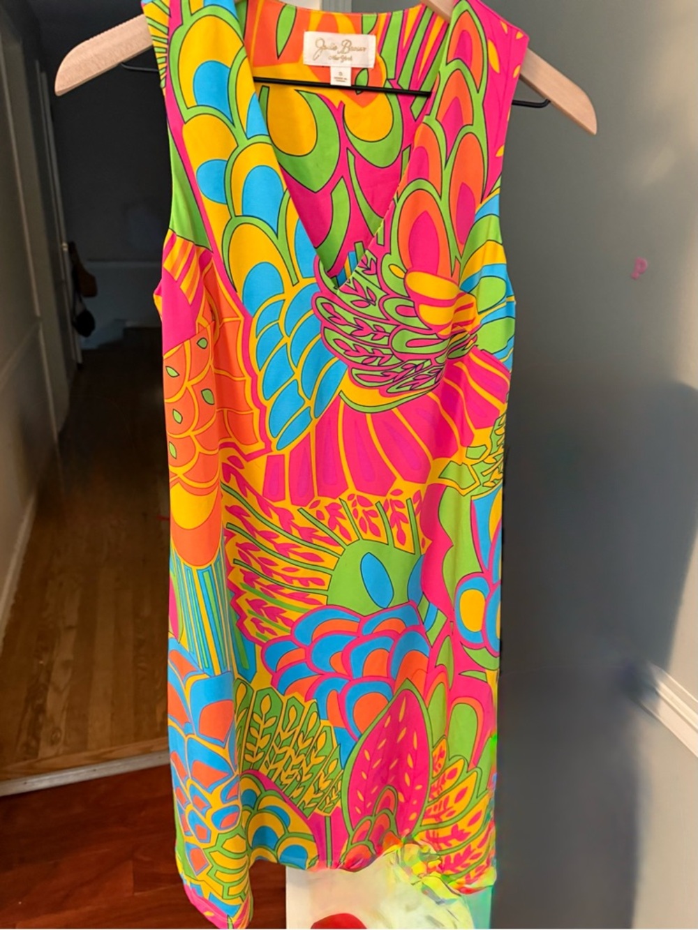 Julie Brown Neon Floral Sleeveless Shift Dress